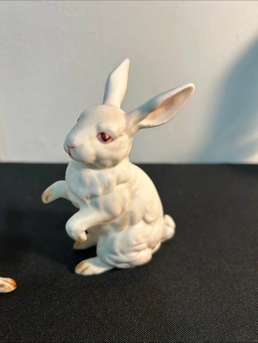 White Ceramic Rabbit Figurine - Set of 2 1950’s lefton 4.5”